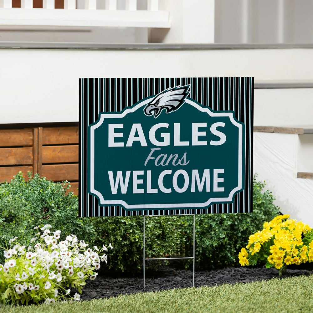 Philadelphia Eagles Coroplast Yard Sign, "Fans Welcome"