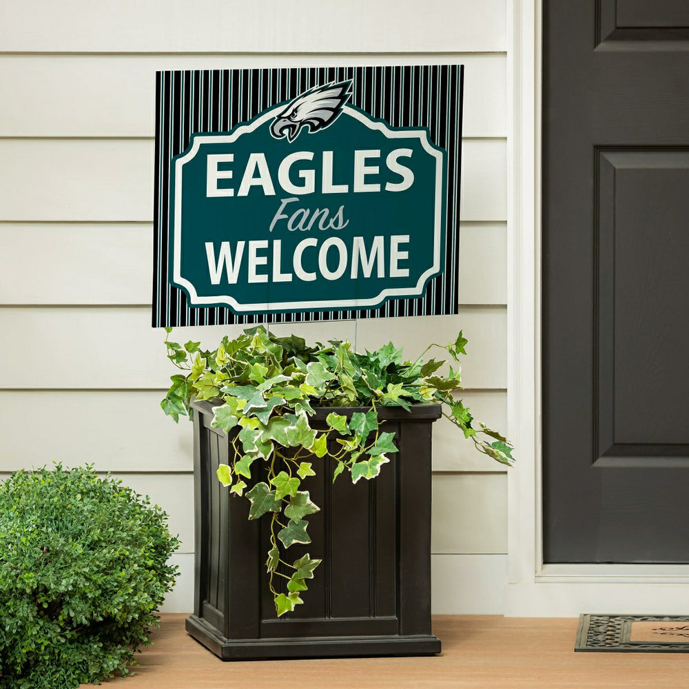 Philadelphia Eagles Coroplast Yard Sign, "Fans Welcome"
