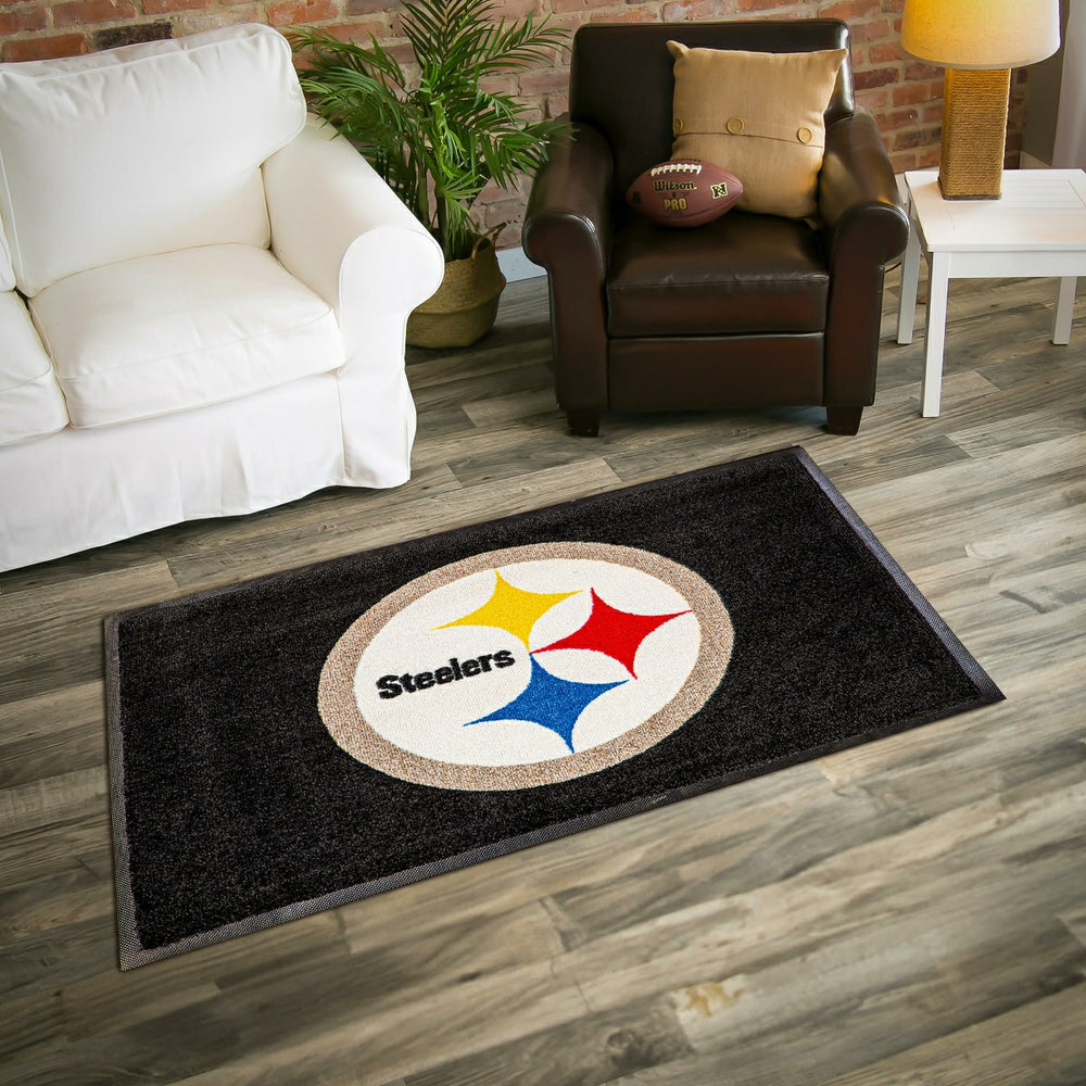 3'x5' Large USA Indoor Outdoor Entryway Mat, Pittsburgh Steelers