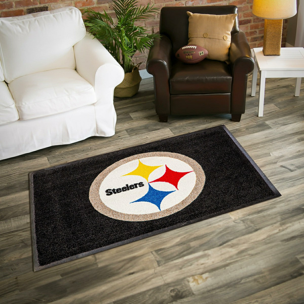 3'x5' Large USA Indoor Outdoor Entryway Mat, Pittsburgh Steelers