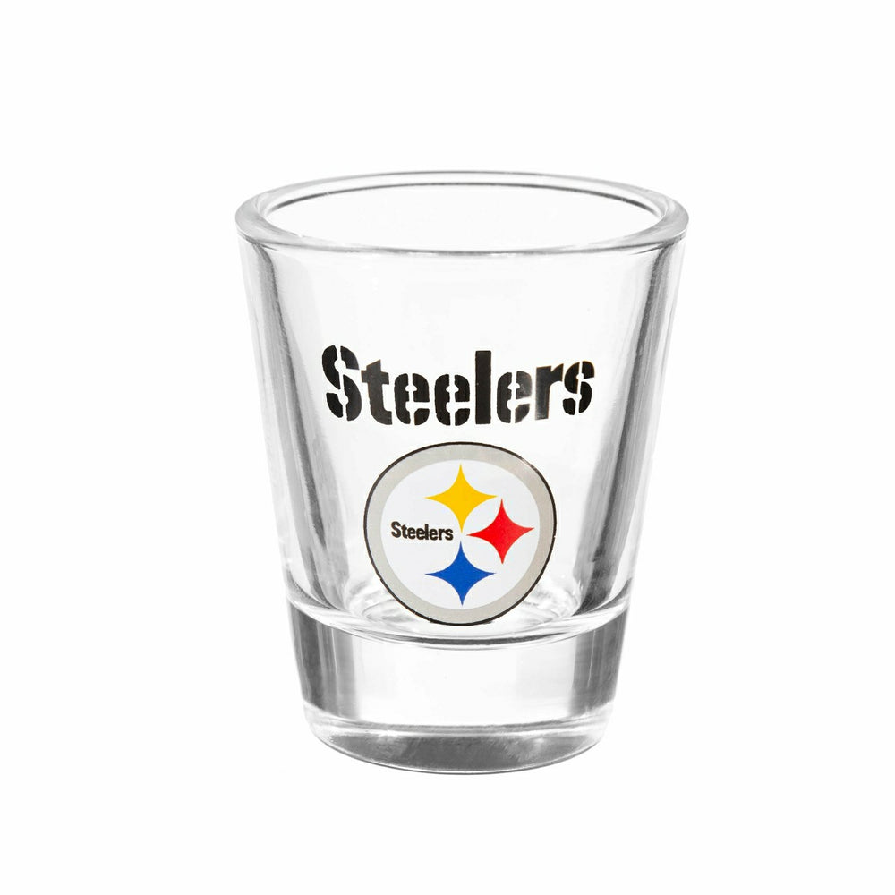 Pittsburgh Steelers 4-Piece Ceramic and Glass 2oz. Shot Glass Set