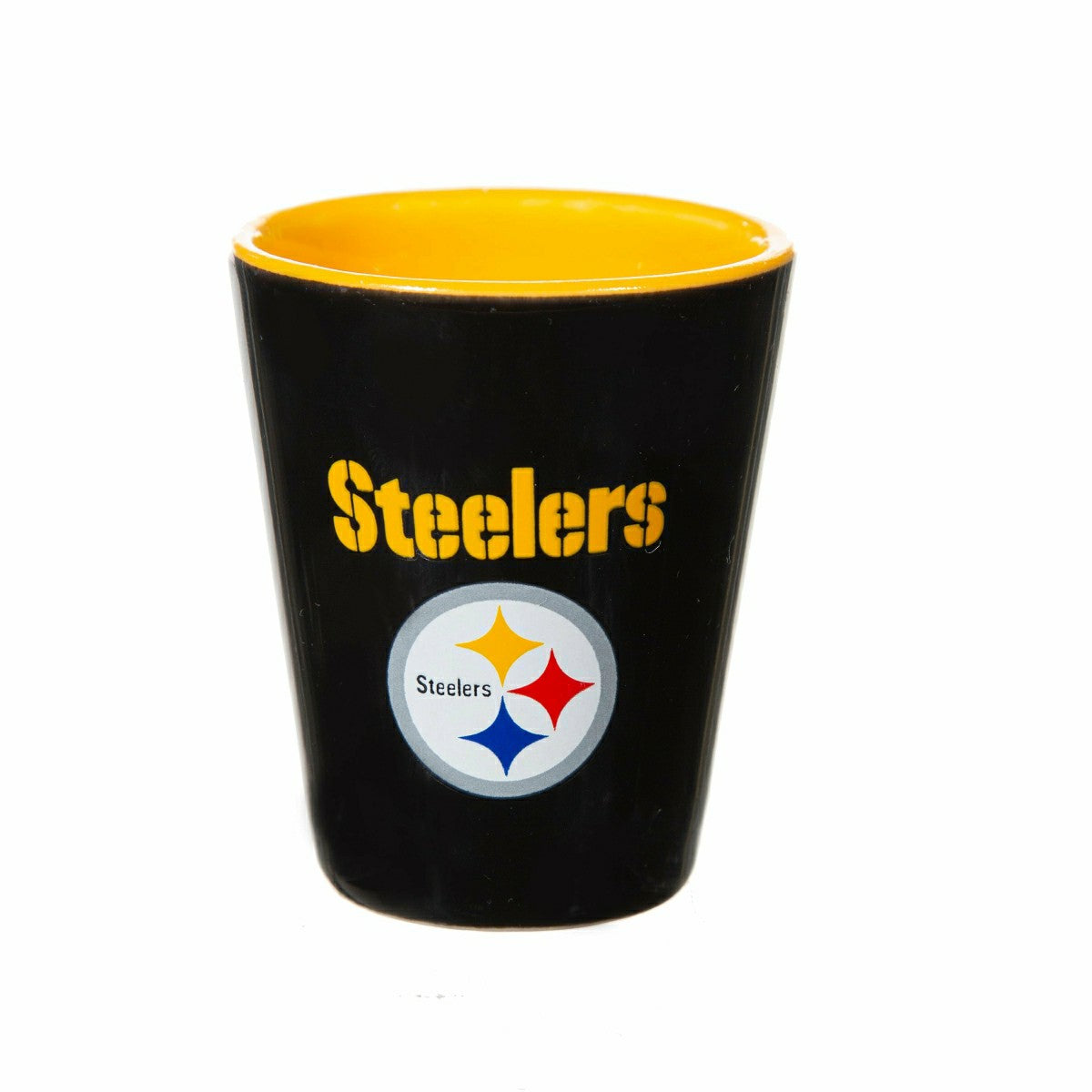 Pittsburgh Steelers 4-Piece Ceramic and Glass 2oz. Shot Glass Set