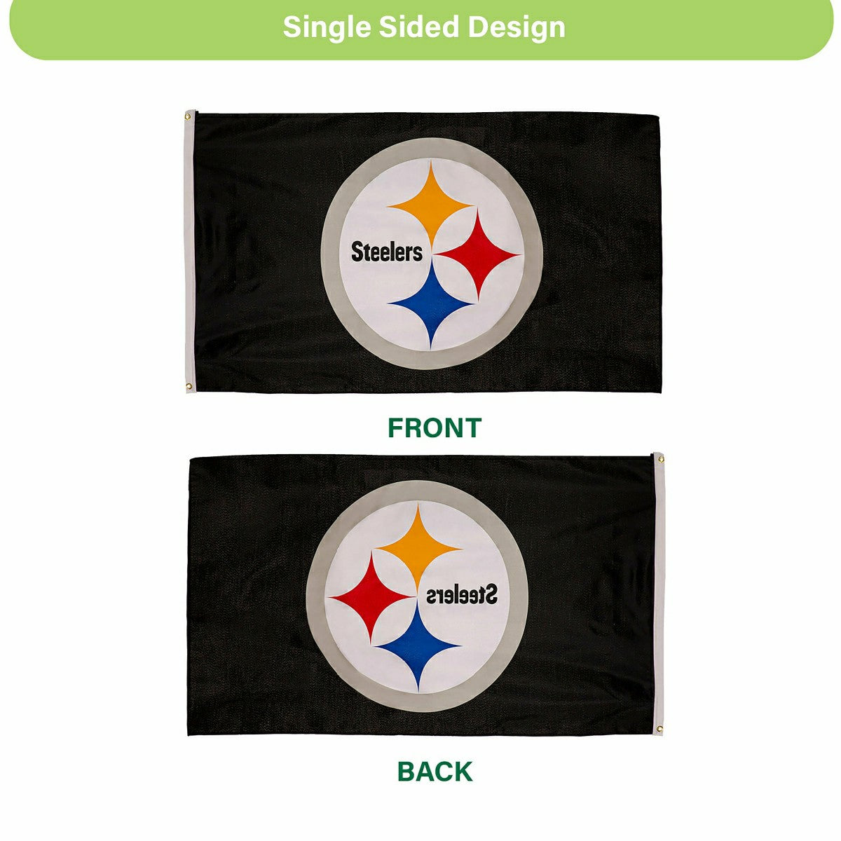 Pittsburgh Steelers Single Sided Estate Flag with 2 Grommets, 3'x5'