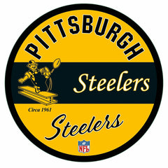 Pittsburgh Steelers NFL Football Large Round Vintage Edgelite LED Deco