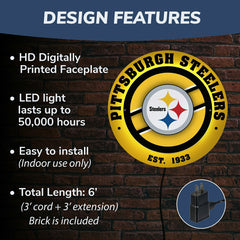 Pittsburgh Steelers, Metal Lite, Round