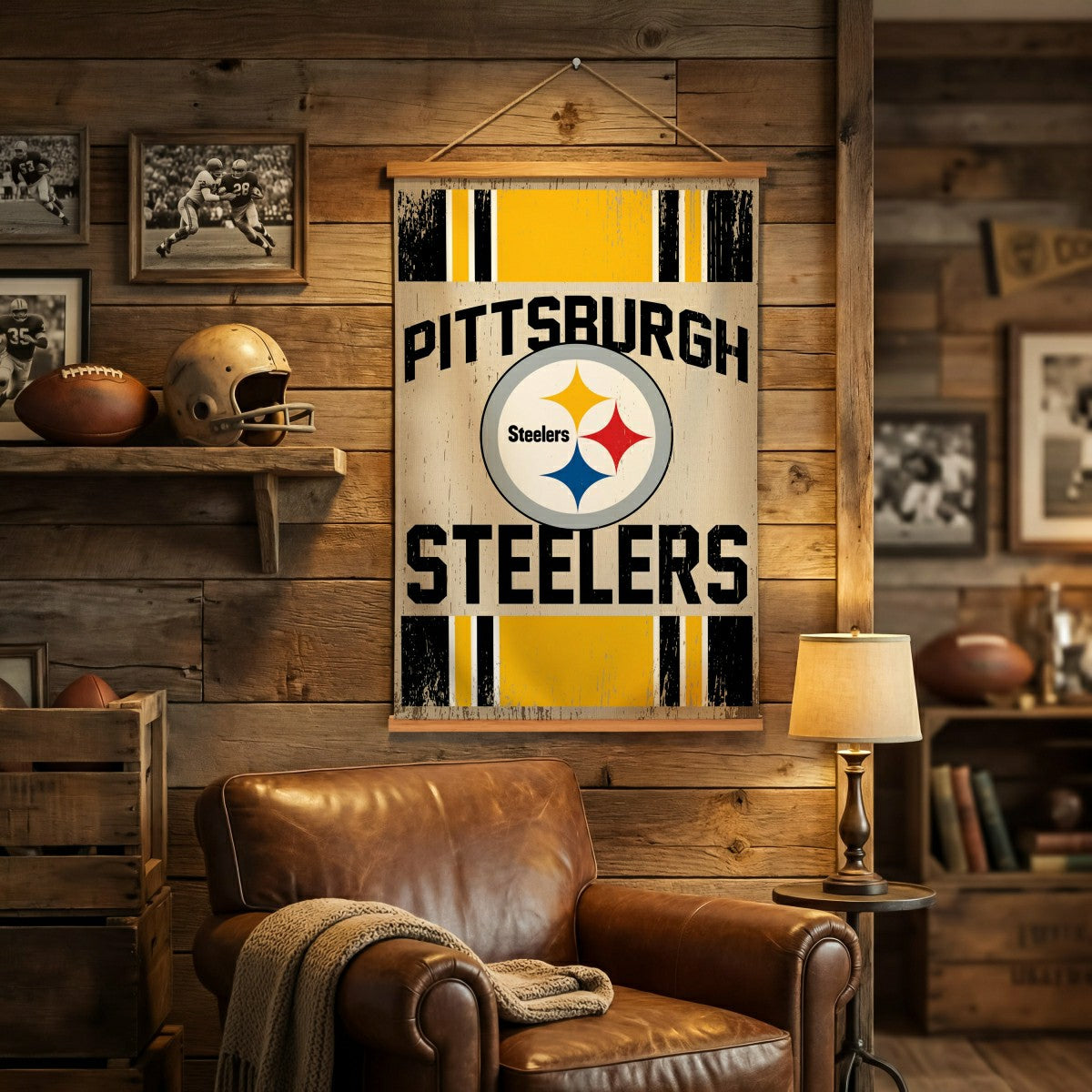 Pittsburgh Steelers, Canvas Wall Tapestry, Medium, 36x24