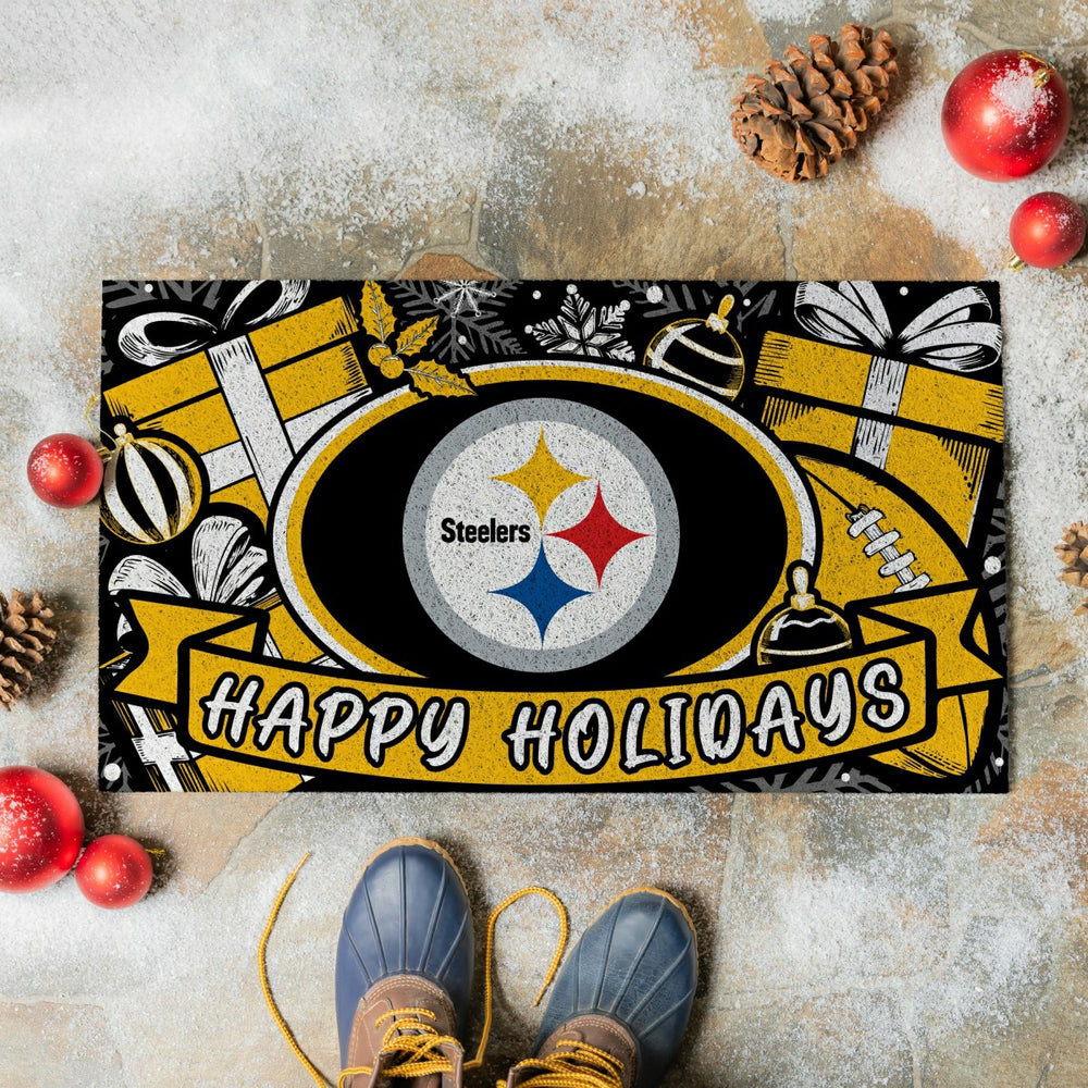 Pittsburgh Steelers Holiday PVC Mat, 28"x16"