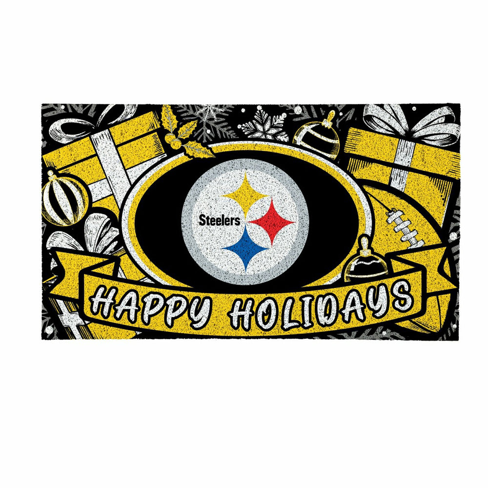 Pittsburgh Steelers Holiday PVC Mat, 28"x16"