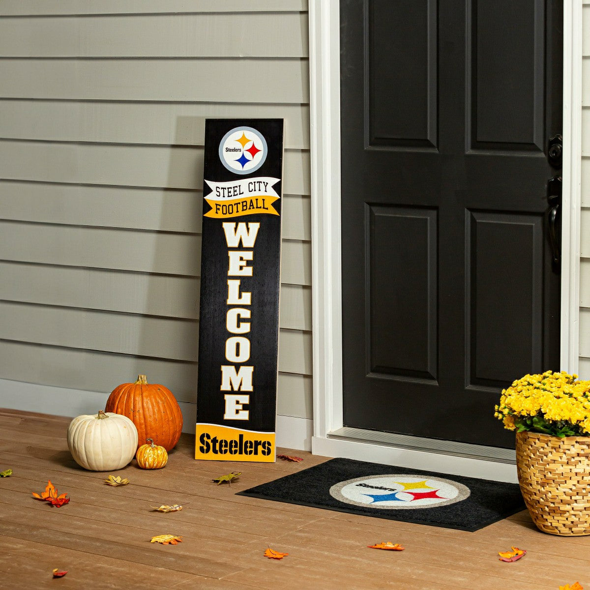 46" Double Sided Leaner, Pittsburgh Steelers, Fall Seasonal