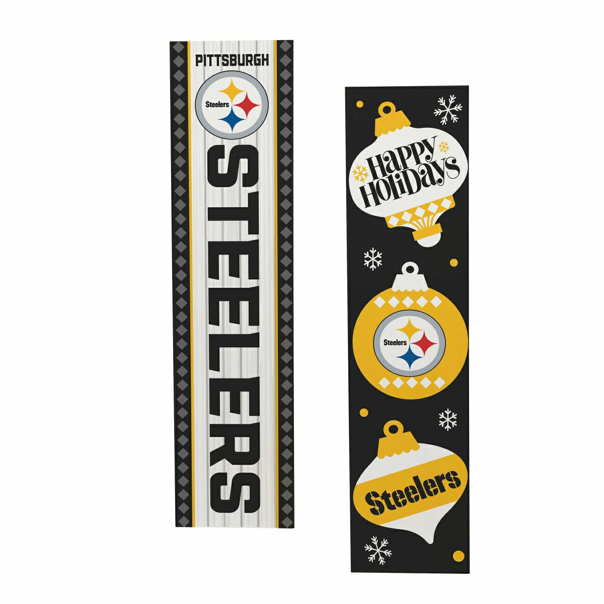 47" Double Sided Leaner, Pittsburgh Steelers, Christmas