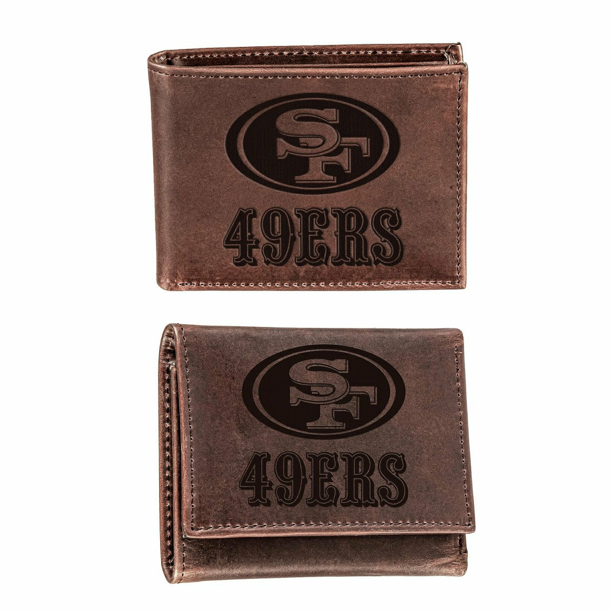 San Francisco 49ers, Bi-Fold and Tri-Fold Wallet Gift Set, Brown