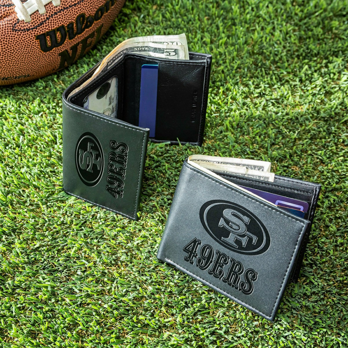 San Francisco 49ers, Bi-Fold and Tri-Fold Wallet Gift Set, Black