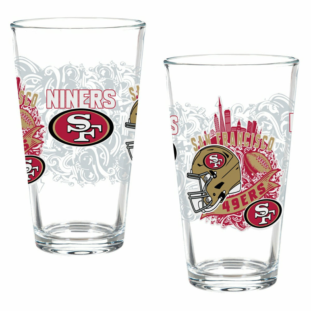 San Francisco 49ers 16oz Glass pint, Set of 2