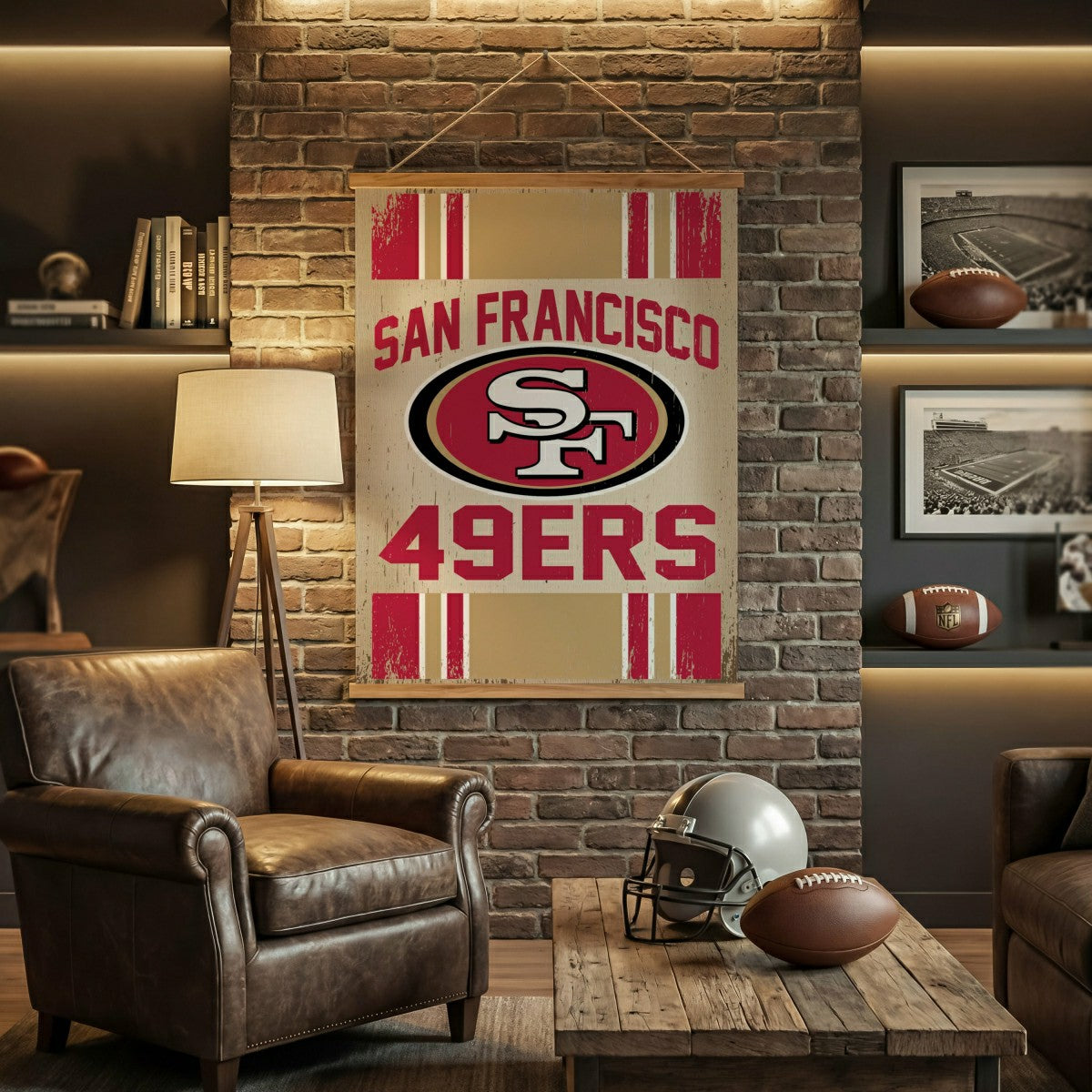 San Francisco 49ers, Canvas Wall Tapestry, Large, 54x36