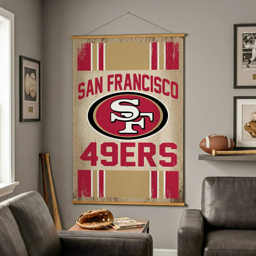 San Francisco 49ers, Canvas Wall Tapestry, Large, 54x36