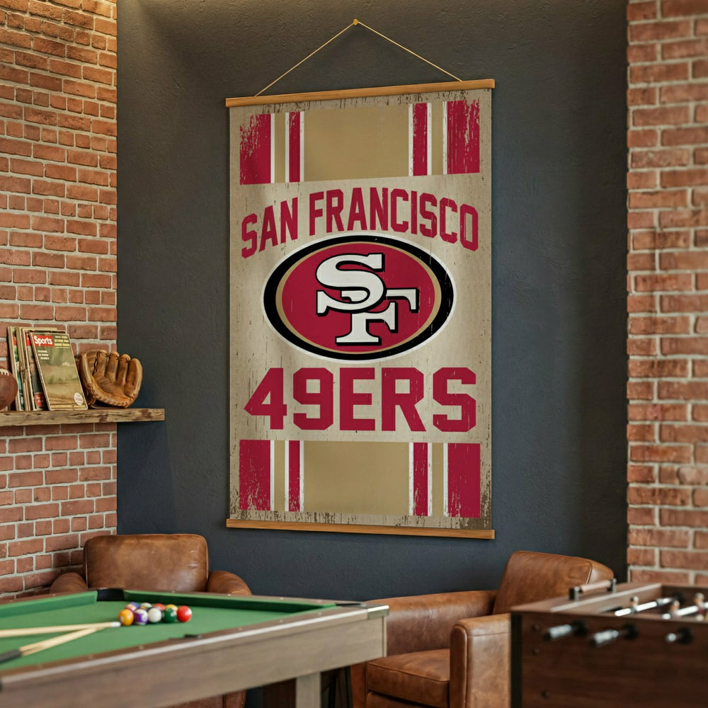 San Francisco 49ers, Canvas Wall Tapestry, Large, 54x36