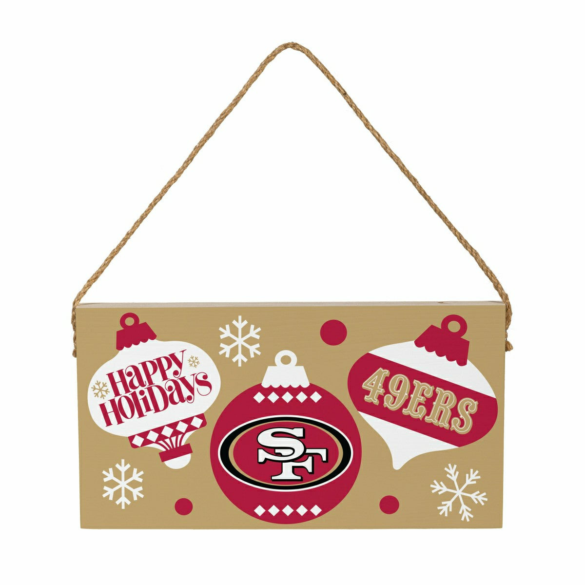 San Francisco 49ers Holiday Wood Wall Sign, 6x11