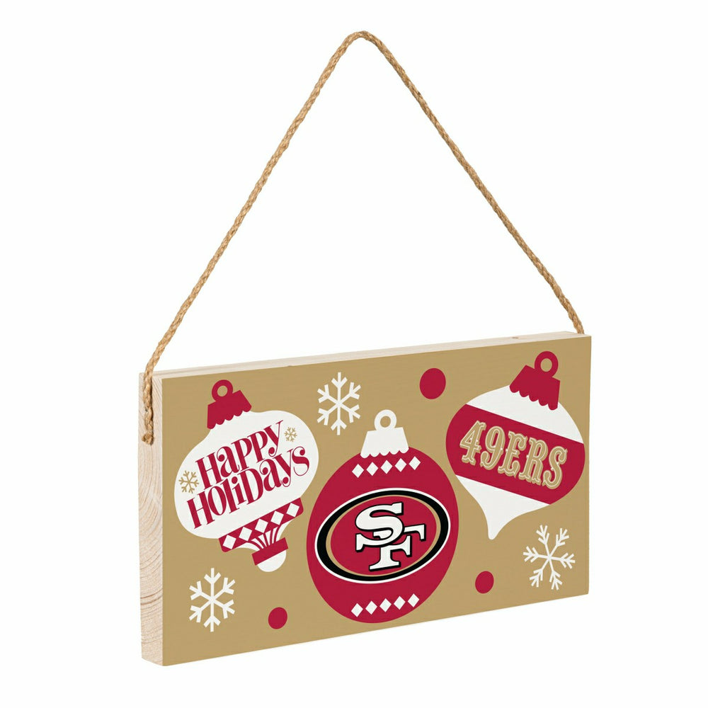 San Francisco 49ers Holiday Wood Wall Sign, 6x11