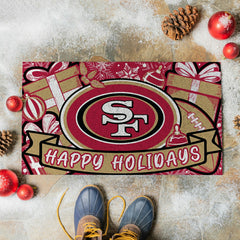 San Francisco 49ers Holiday PVC Mat, 28"x16"