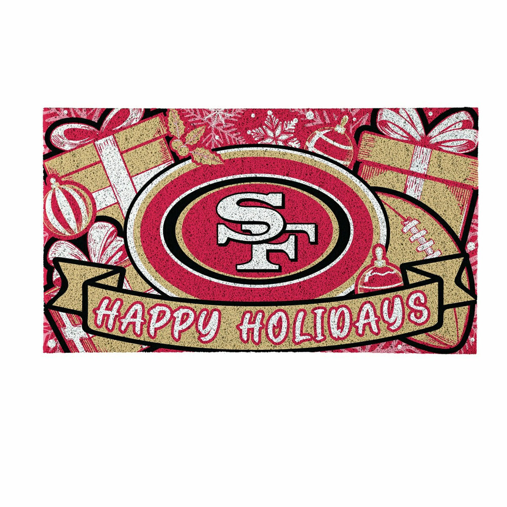 San Francisco 49ers Holiday PVC Mat, 28"x16"