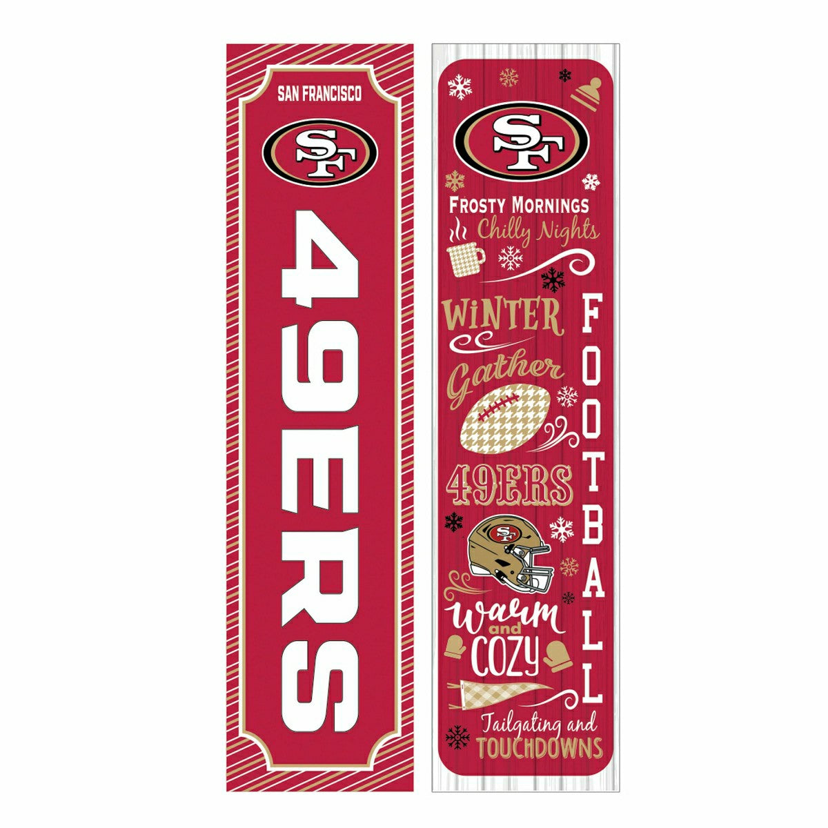 46" Double Sided Leaner, San Francisco 49ers, Winter Seasonal