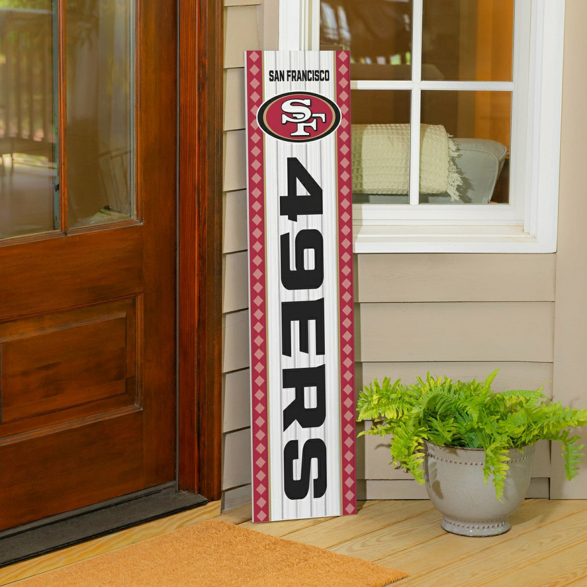 47" Double Sided Leaner, San Francisco 49ers, Christmas