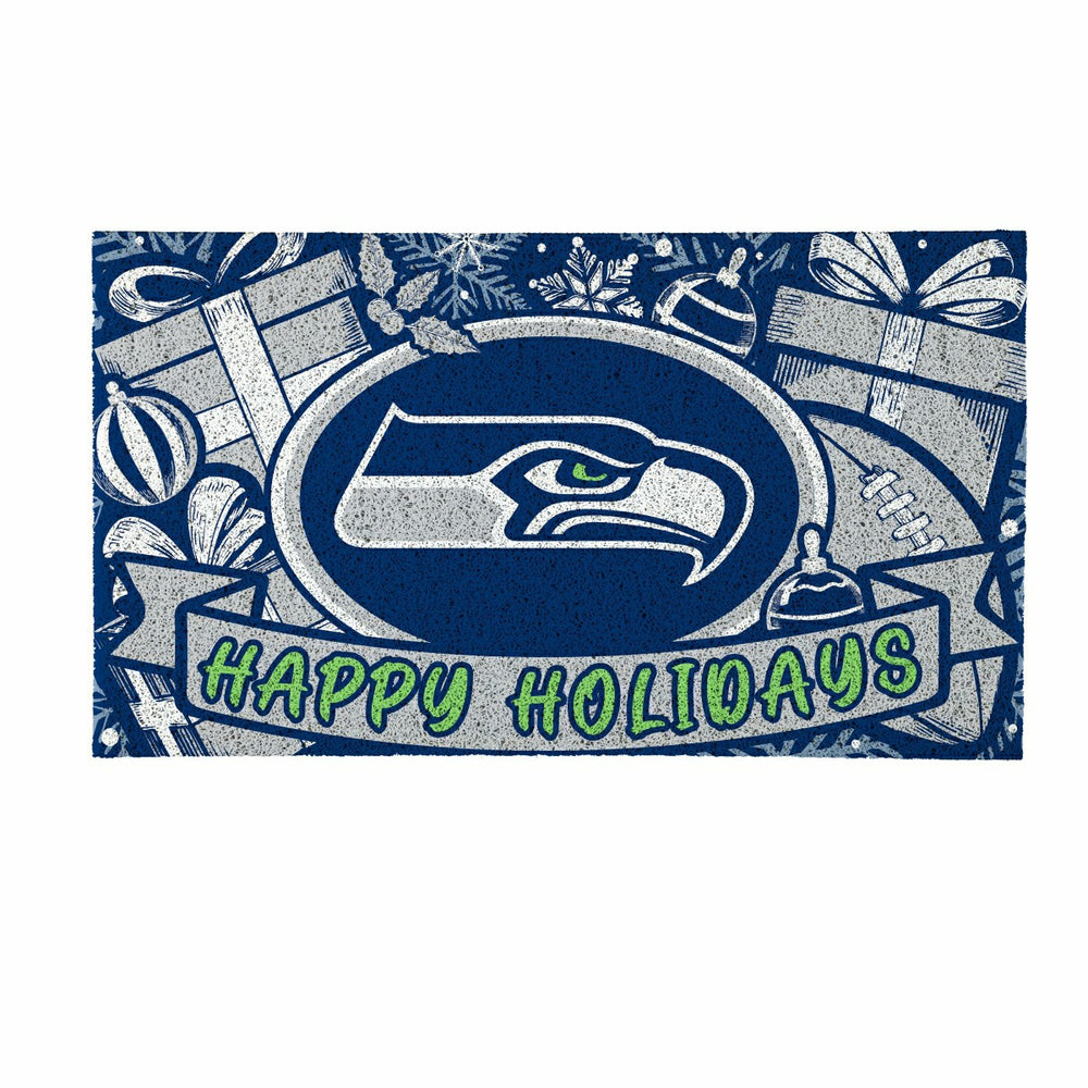Seattle Seahawks Holiday PVC Mat, 28"x16"