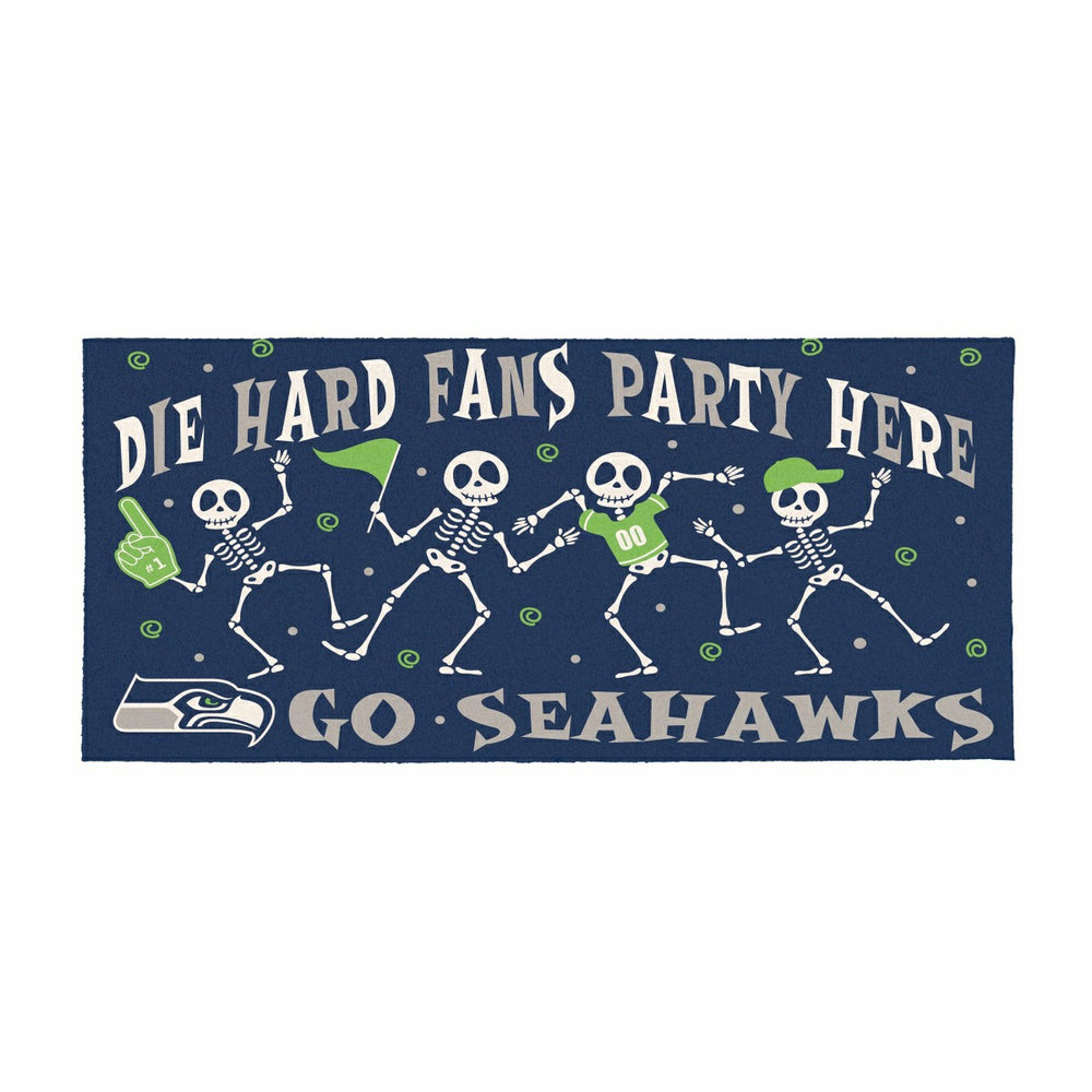 Seattle Seahawks Flocked Coir Halloween Sassafras Switch Mat, 22"x10"