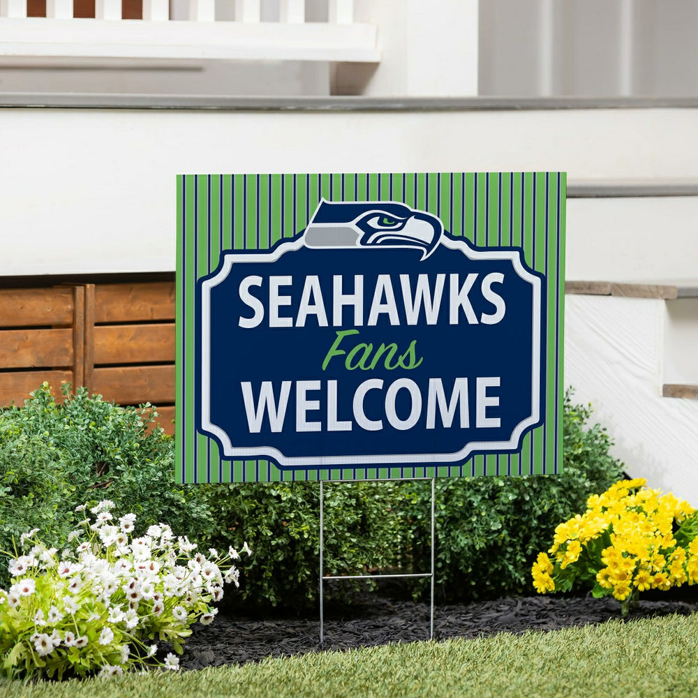 Seattle Seahawks Coroplast Yard Sign, "Fans Welcome"