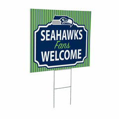 Seattle Seahawks Coroplast Yard Sign, "Fans Welcome"