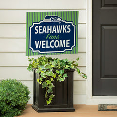 Seattle Seahawks Coroplast Yard Sign, "Fans Welcome"