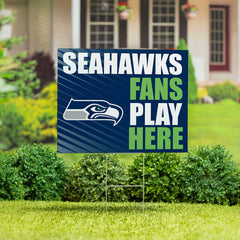 Seattle Seahawks Coroplast Yard Sign "Fans Play Here"