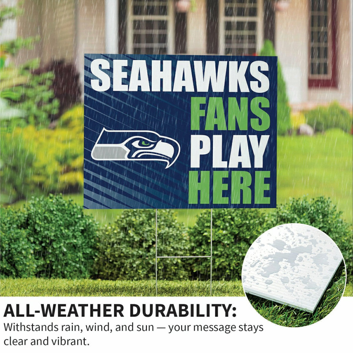 Seattle Seahawks Coroplast Yard Sign "Fans Play Here"
