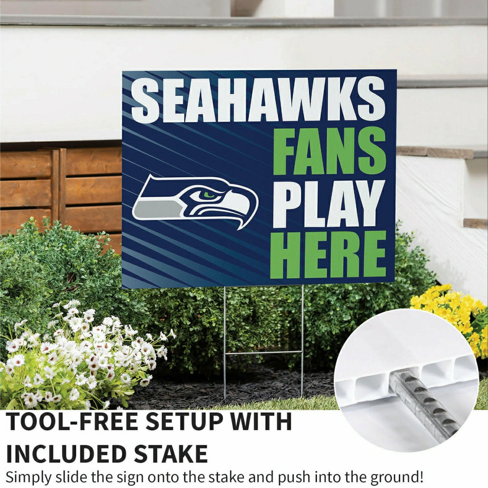 Seattle Seahawks Coroplast Yard Sign "Fans Play Here"