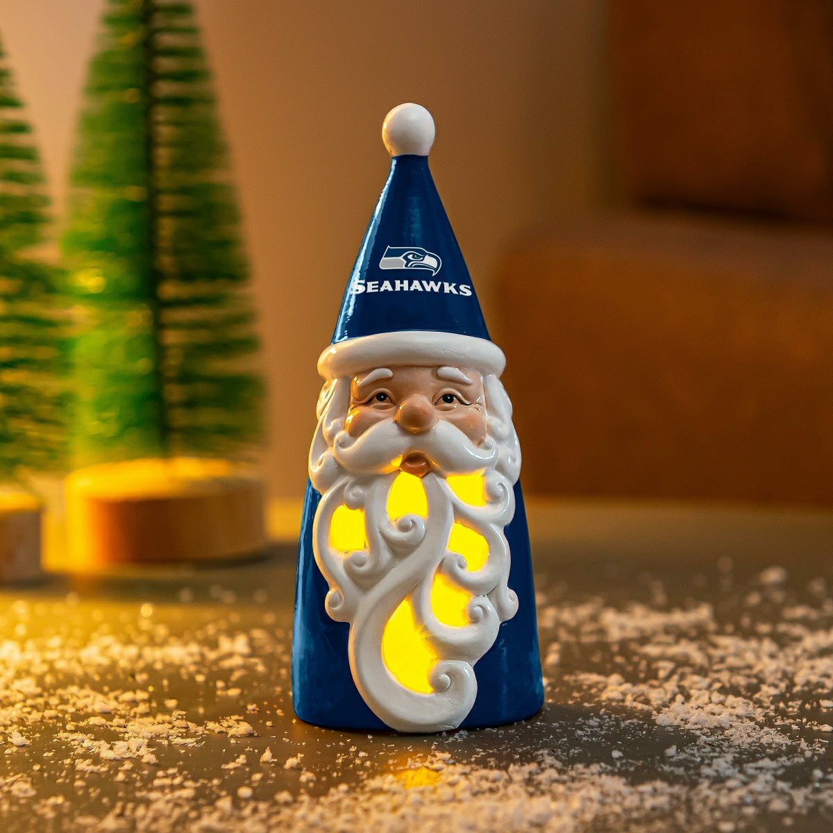 Seattle Seahawks Santa LED Statuary, 8"