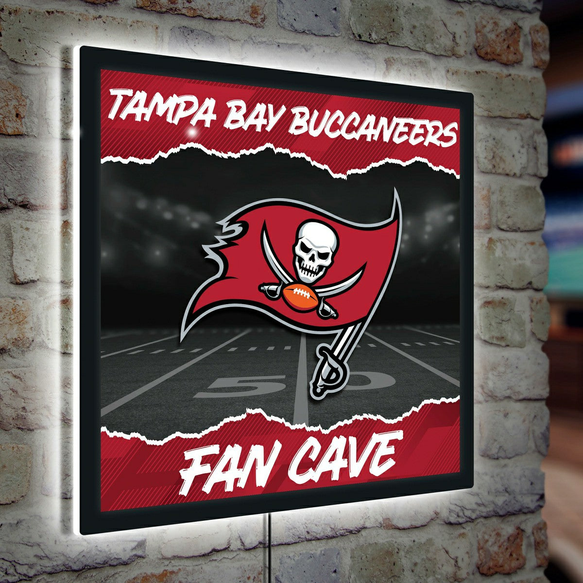 Tampa Bay Buccaneers 23"H x 23"L LED Wall Decor, Edgelite, Square