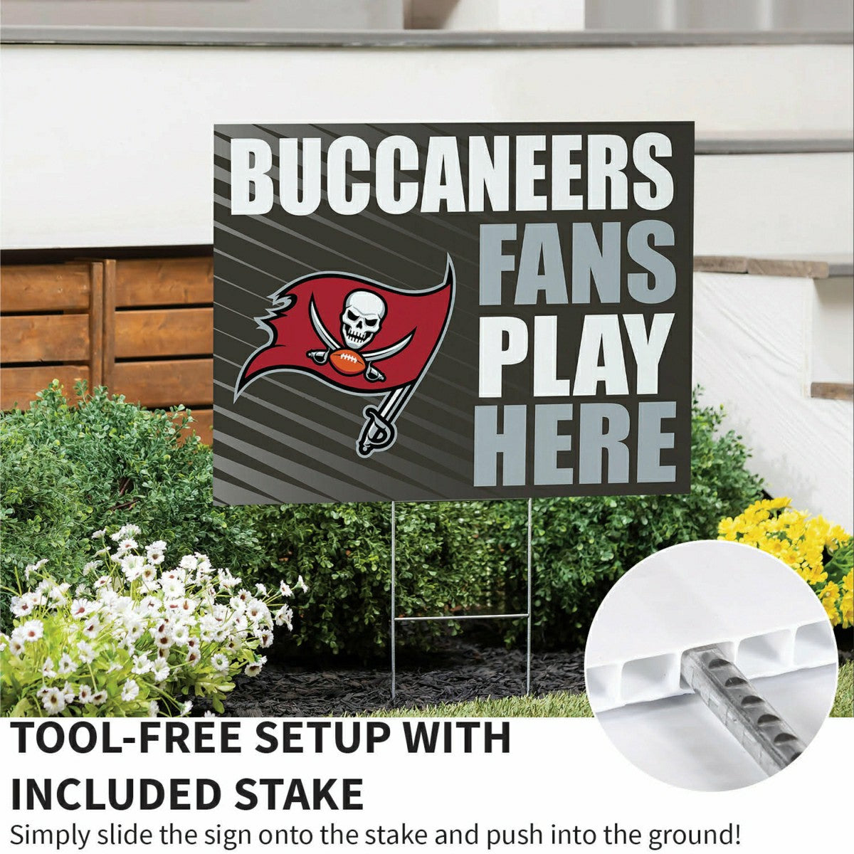 Tampa Bay Buccaneers Coroplast Yard Sign "Fans Play Here"