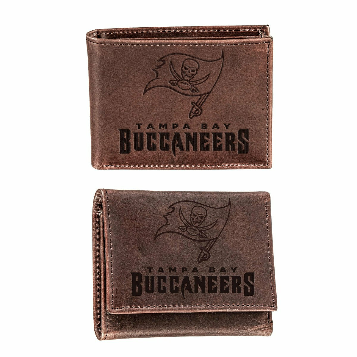 Tampa Bay Buccaneers, Bi-Fold and Tri-Fold Wallet Gift Set, Brown