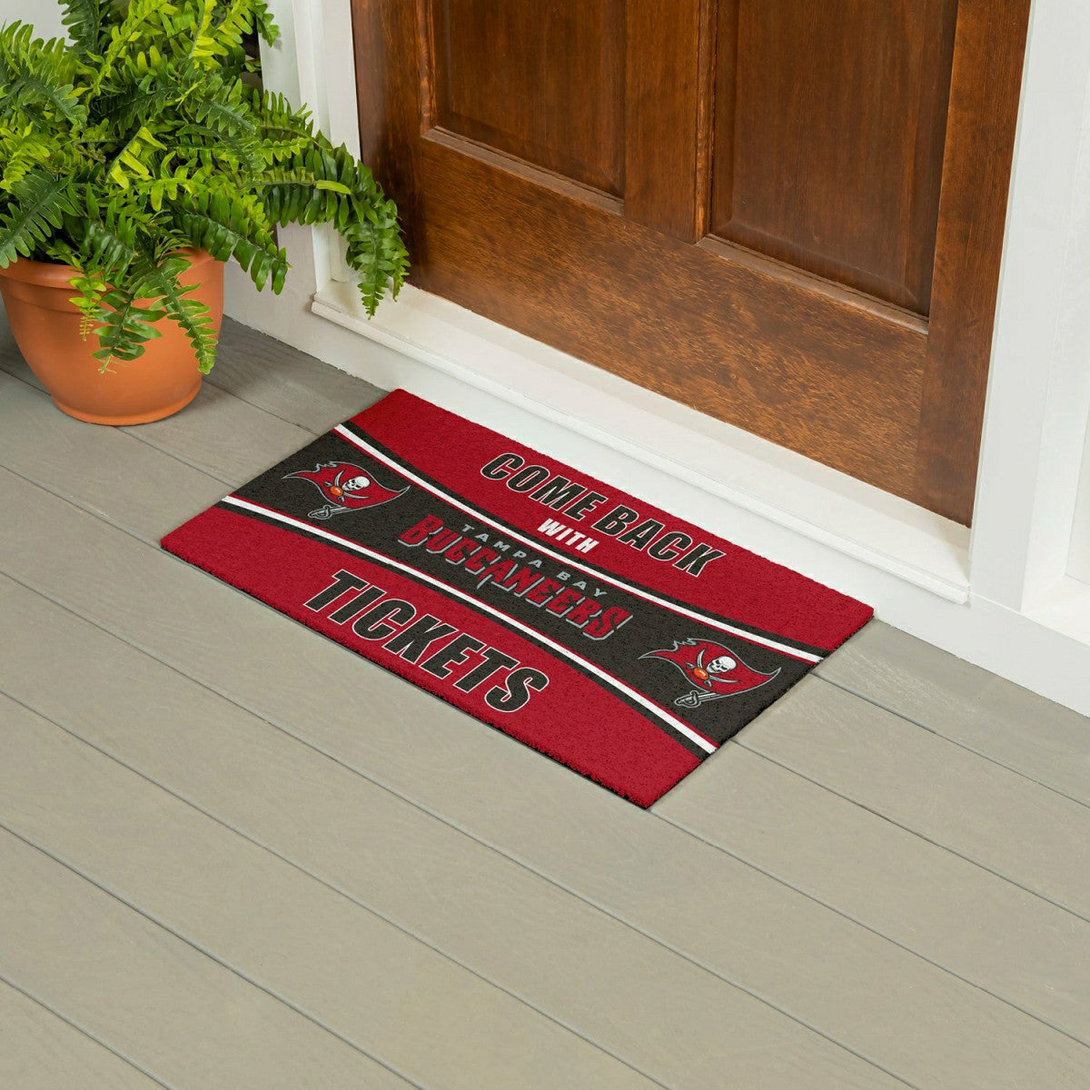 28" x 16" PVC Trapper Mat, Come Back with Tickets, Tampa Bay Buccaneer