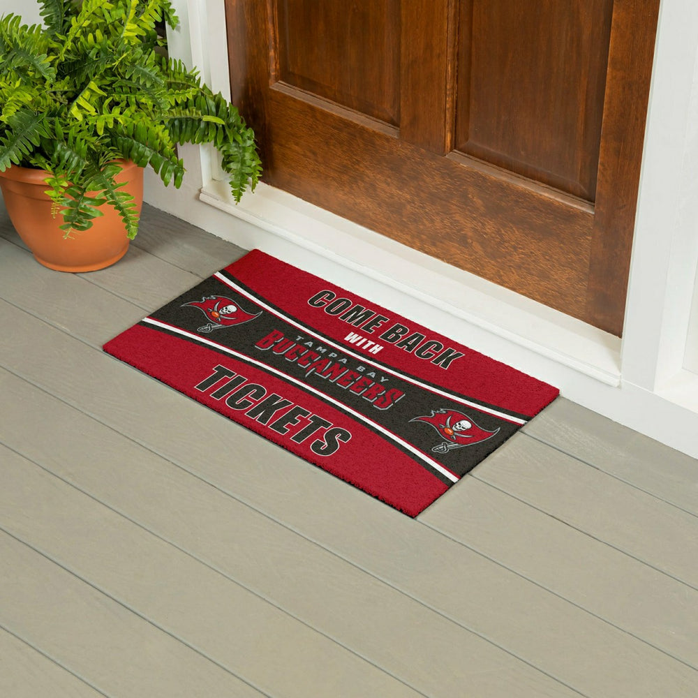 28" x 16" PVC Trapper Mat, Come Back with Tickets, Tampa Bay Buccaneer