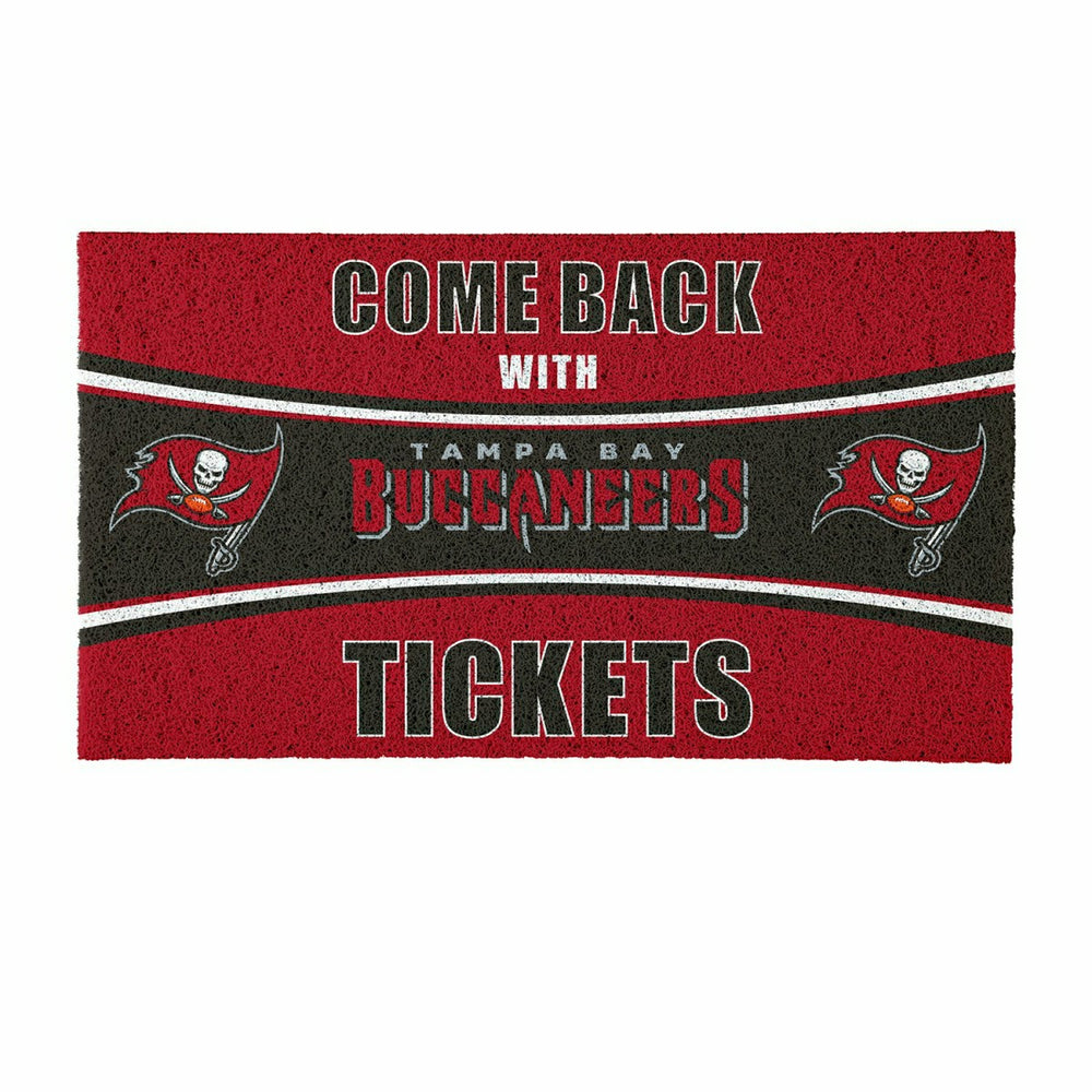 28" x 16" PVC Trapper Mat, Come Back with Tickets, Tampa Bay Buccaneer