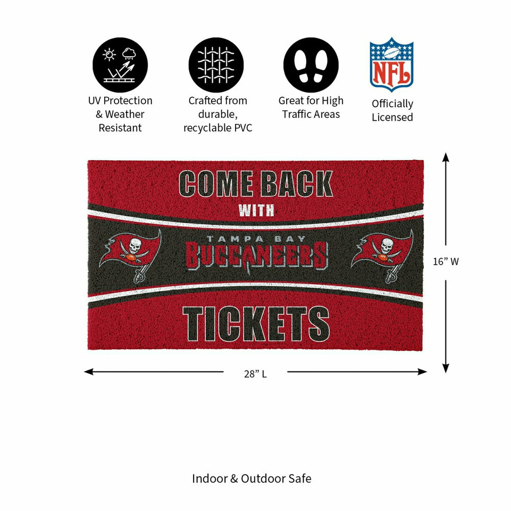 28" x 16" PVC Trapper Mat, Come Back with Tickets, Tampa Bay Buccaneer