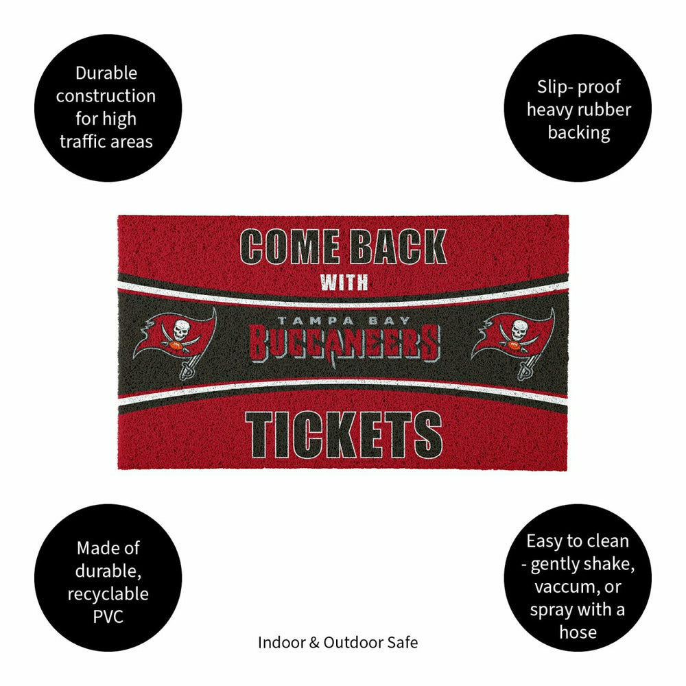 28" x 16" PVC Trapper Mat, Come Back with Tickets, Tampa Bay Buccaneer
