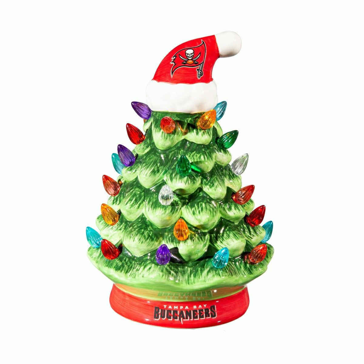 8" LED Ceramic Christmas Tree, Tampa Bay Buccaneers