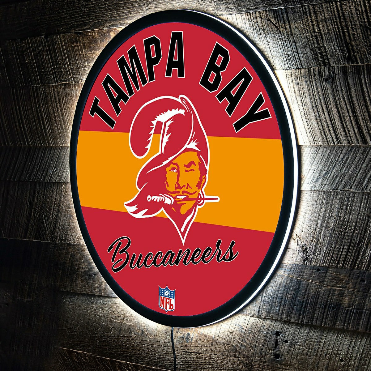 Tampa Bay Buccaneers NFL Football Large Round Vintage Edgelite LED Dec