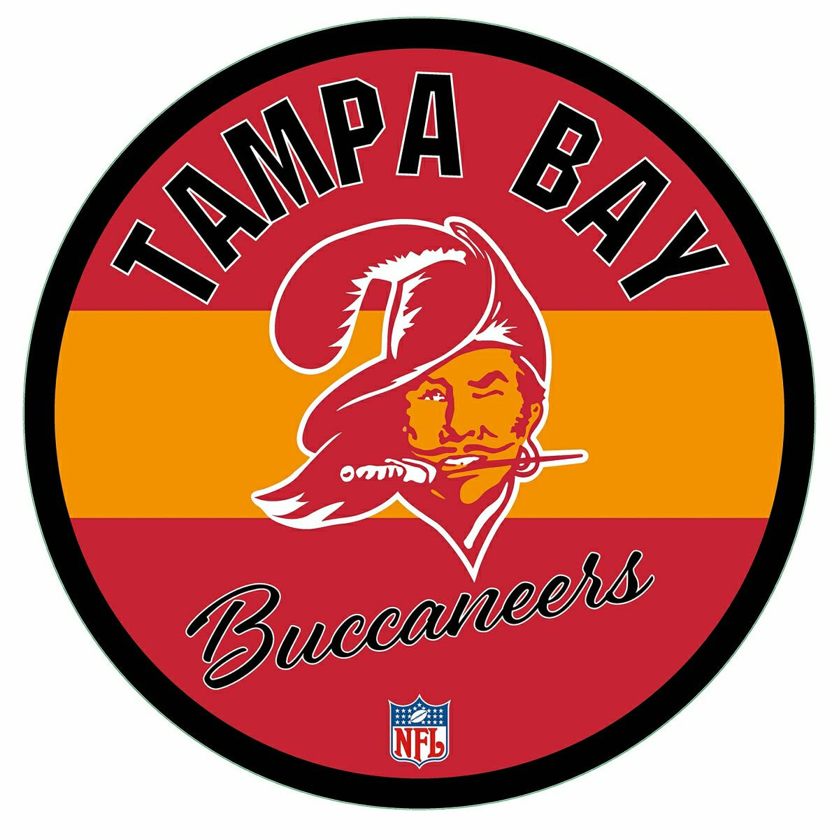 Tampa Bay Buccaneers NFL Football Large Round Vintage Edgelite LED Dec