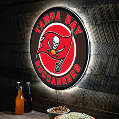 LED Wall Decor, Round, Tampa Bay Buccaneers