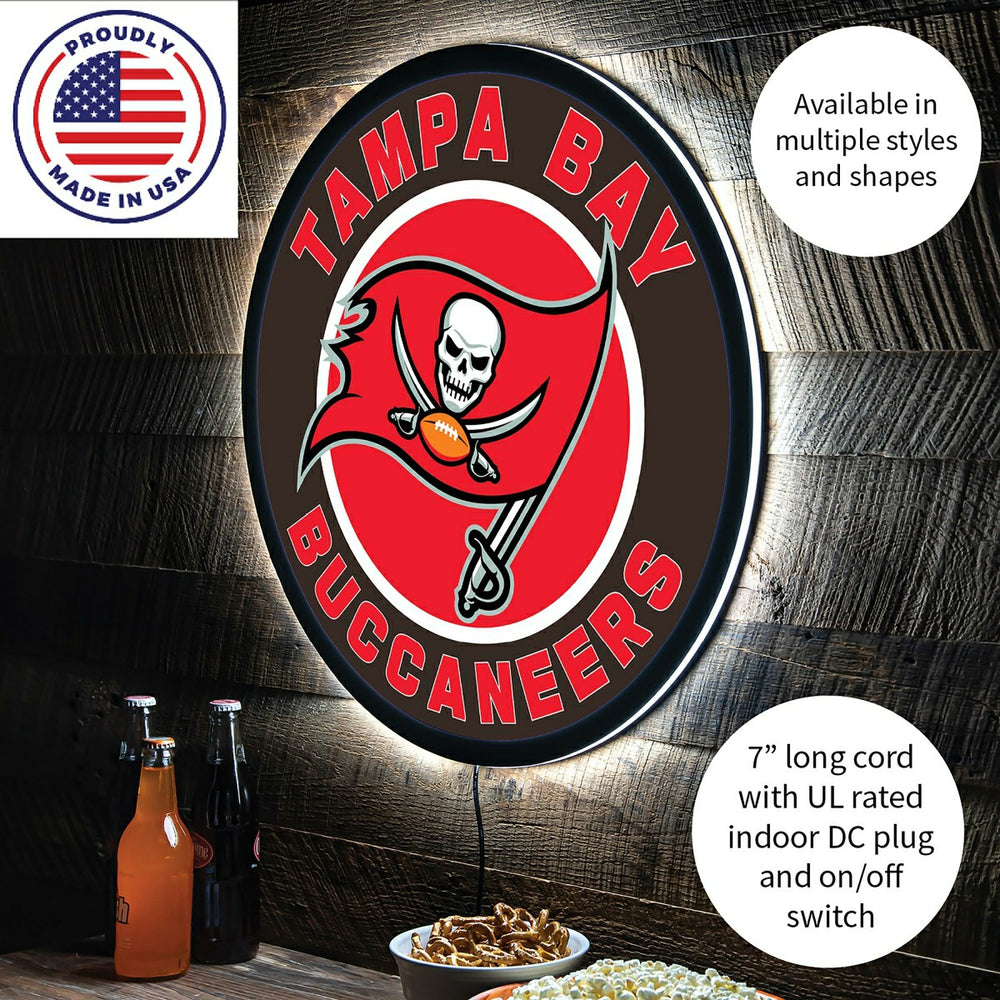 LED Wall Decor, Round, Tampa Bay Buccaneers