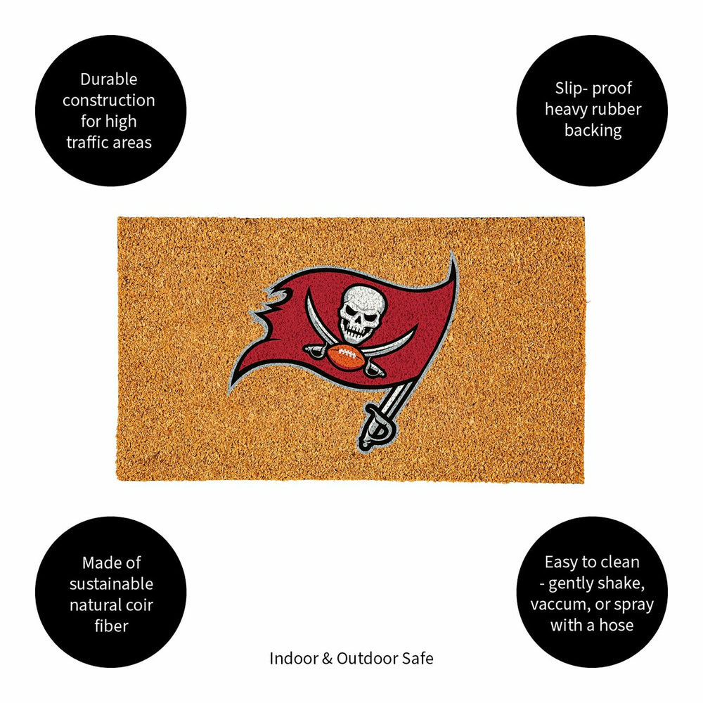 Coir Mat, 16"x28", Tampa Bay Buccaneers