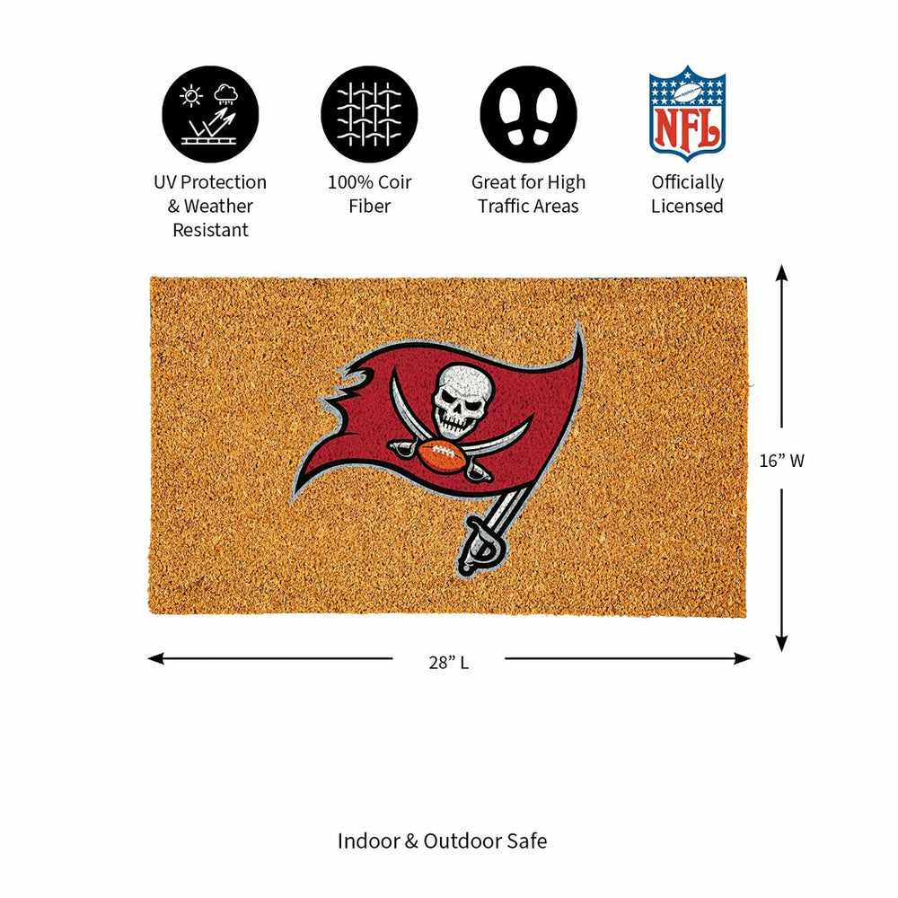 Coir Mat, 16"x28", Tampa Bay Buccaneers